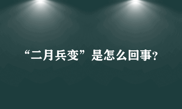 “二月兵变”是怎么回事？