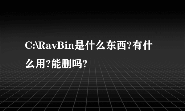 C:\RavBin是什么东西?有什么用?能删吗?