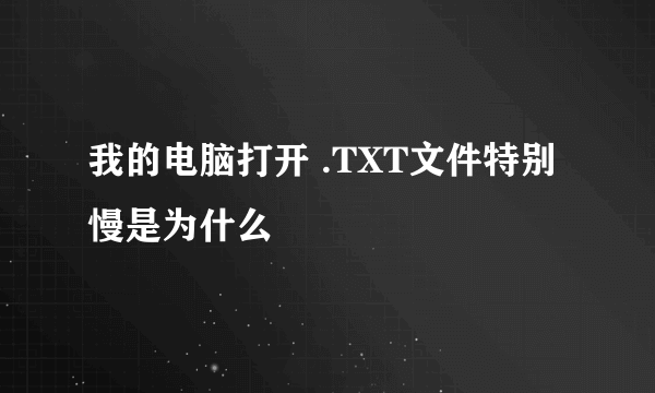 我的电脑打开 .TXT文件特别慢是为什么