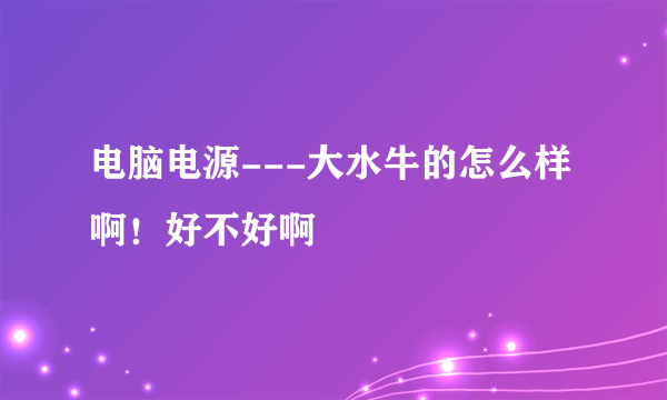 电脑电源---大水牛的怎么样啊！好不好啊