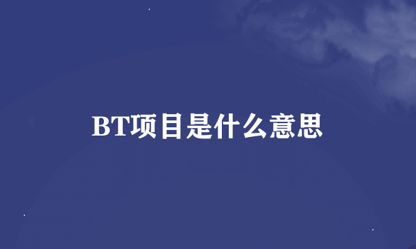 BT项目是什么意思