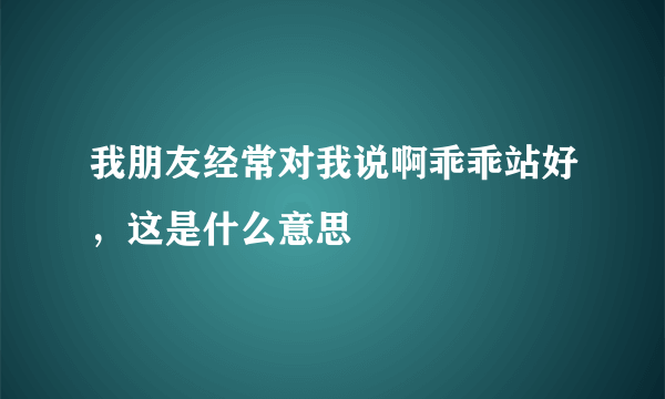 我朋友经常对我说啊乖乖站好，这是什么意思