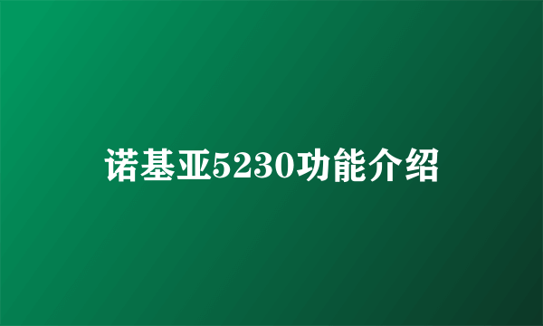 诺基亚5230功能介绍