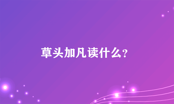 草头加凡读什么？