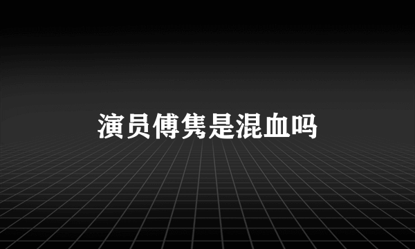 演员傅隽是混血吗