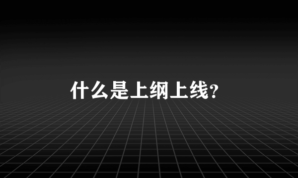 什么是上纲上线？