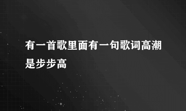 有一首歌里面有一句歌词高潮是步步高