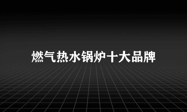 燃气热水锅炉十大品牌