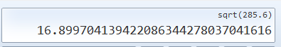 285.6的算术平方根约等于