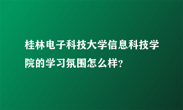 桂林电子科技大学信息科技学院的学习氛围怎么样？