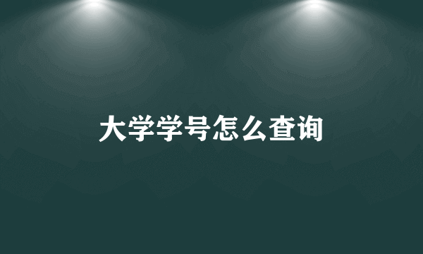 大学学号怎么查询