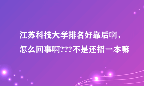 江苏科技大学排名好靠后啊，怎么回事啊???不是还招一本嘛