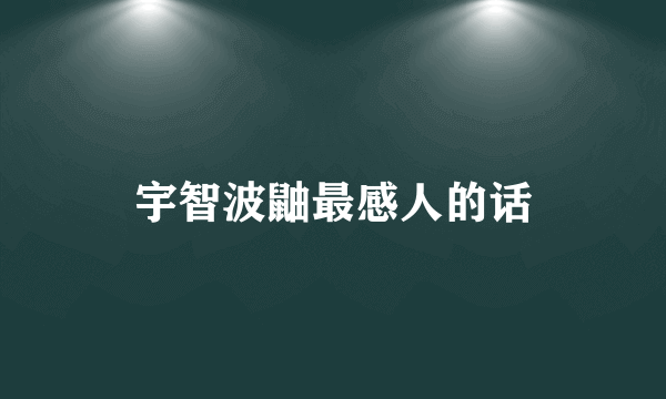 宇智波鼬最感人的话