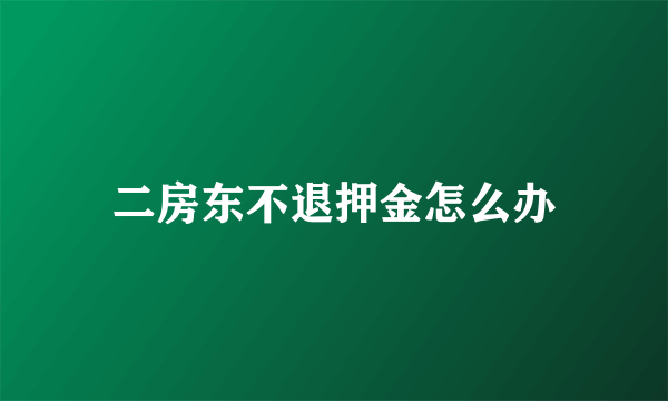 二房东不退押金怎么办