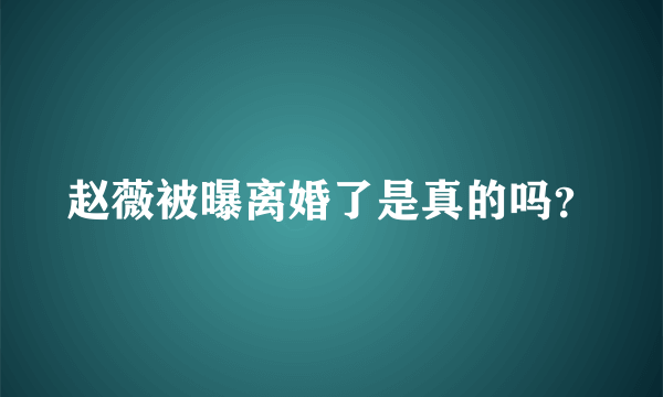 赵薇被曝离婚了是真的吗？