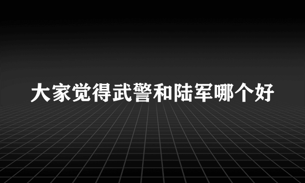 大家觉得武警和陆军哪个好