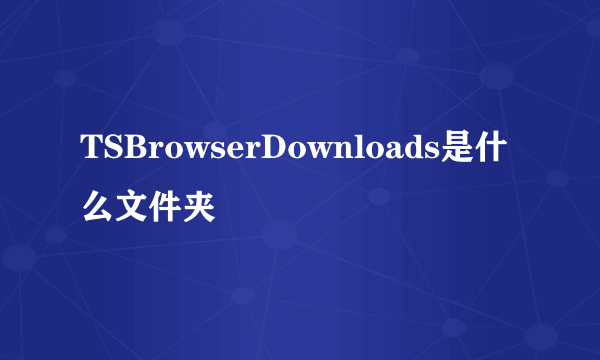 TSBrowserDownloads是什么文件夹