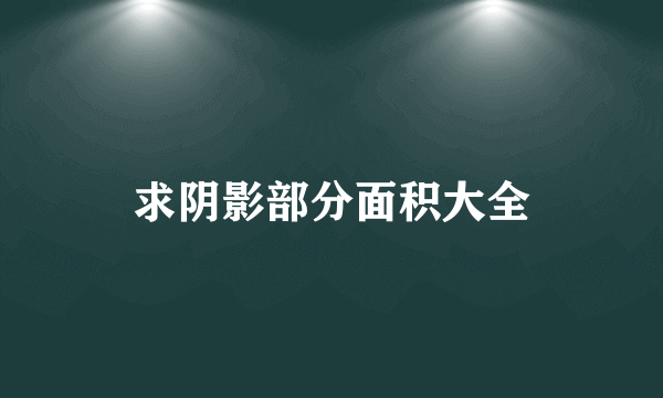 求阴影部分面积大全