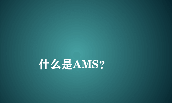 
什么是AMS？
