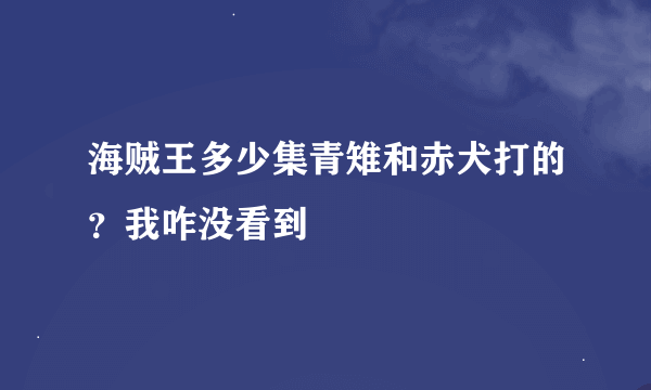 海贼王多少集青雉和赤犬打的？我咋没看到