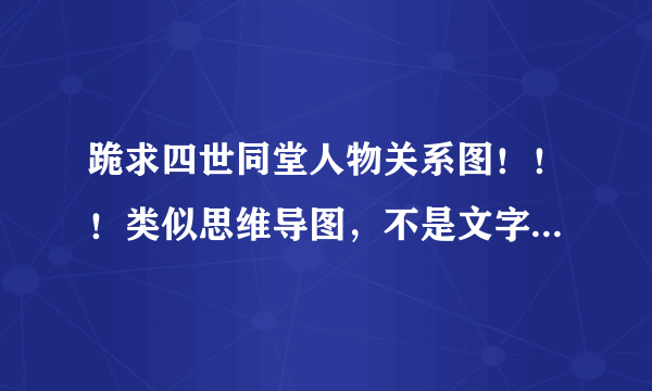 跪求四世同堂人物关系图！！！类似思维导图，不是文字！！！！谢谢谢谢