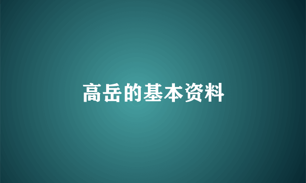 高岳的基本资料