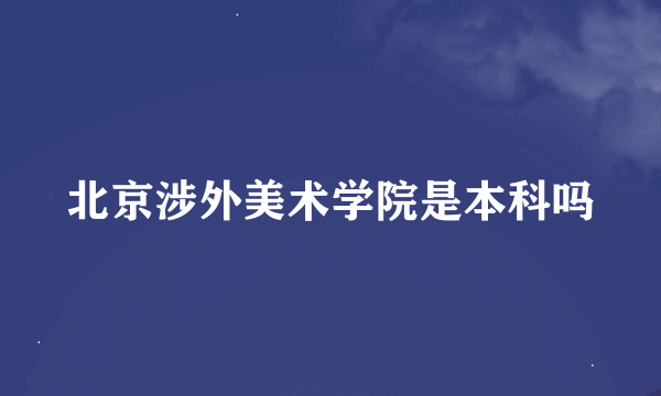 北京涉外美术学院是本科吗