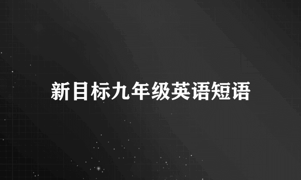 新目标九年级英语短语