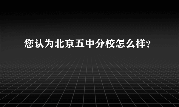 您认为北京五中分校怎么样？