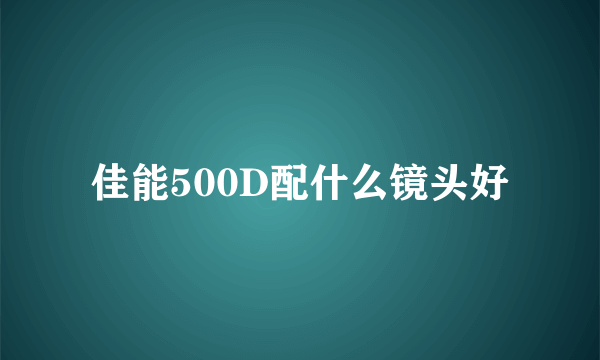 佳能500D配什么镜头好