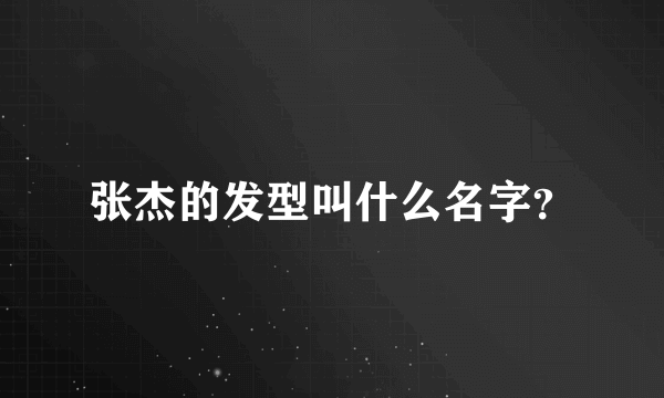 张杰的发型叫什么名字？