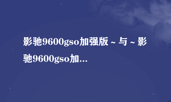 影驰9600gso加强版～与～影驰9600gso加强版X2那个好呢？？？？？？