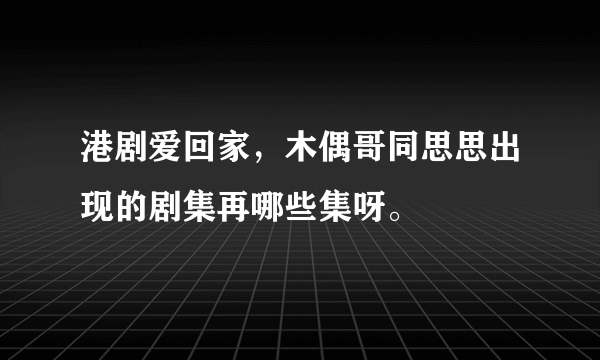 港剧爱回家，木偶哥同思思出现的剧集再哪些集呀。