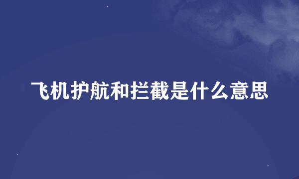 飞机护航和拦截是什么意思