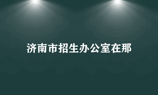 济南市招生办公室在那