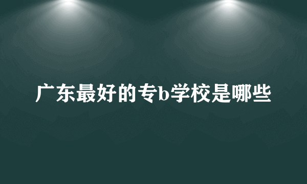 广东最好的专b学校是哪些