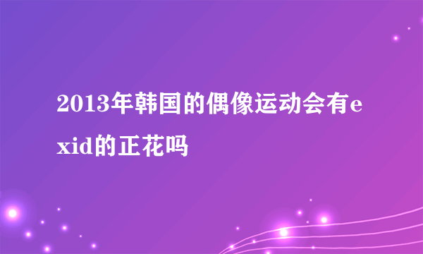 2013年韩国的偶像运动会有exid的正花吗