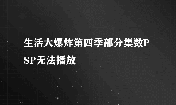 生活大爆炸第四季部分集数PSP无法播放