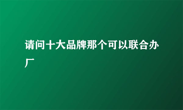 请问十大品牌那个可以联合办厂