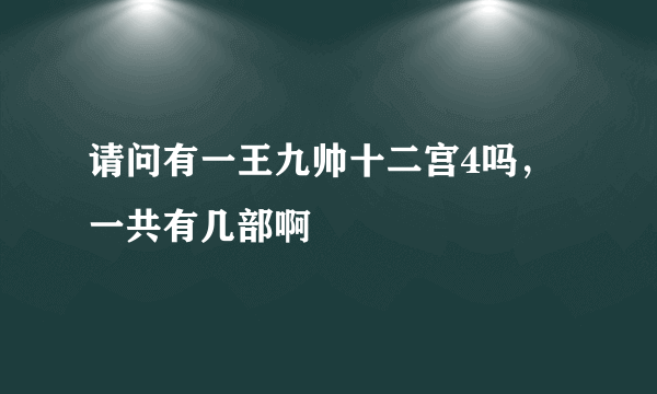 请问有一王九帅十二宫4吗，一共有几部啊