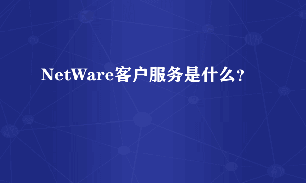 NetWare客户服务是什么？