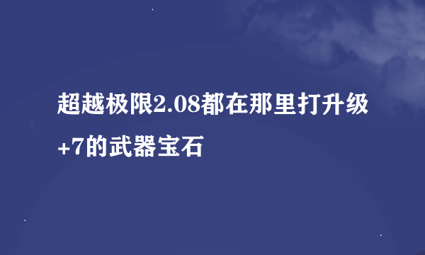 超越极限2.08都在那里打升级+7的武器宝石