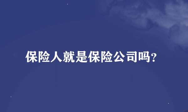 保险人就是保险公司吗？