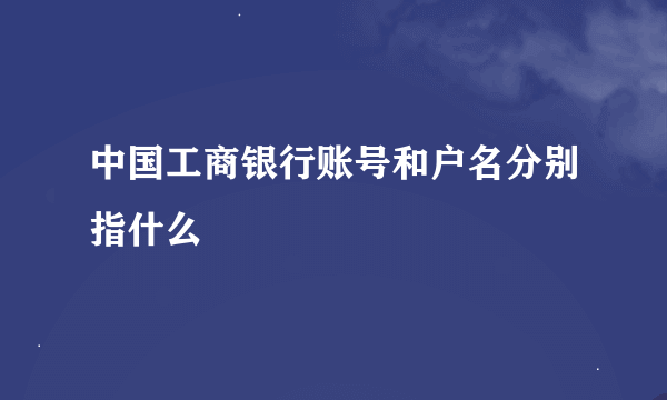 中国工商银行账号和户名分别指什么