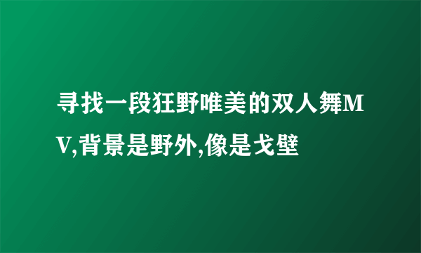 寻找一段狂野唯美的双人舞MV,背景是野外,像是戈壁