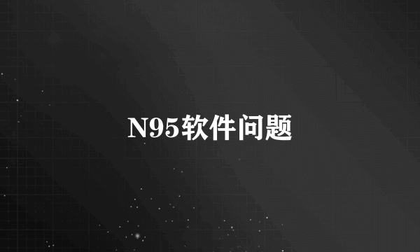 N95软件问题