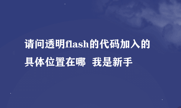 请问透明flash的代码加入的具体位置在哪  我是新手