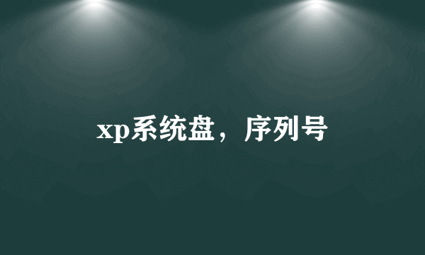 xp系统盘，序列号