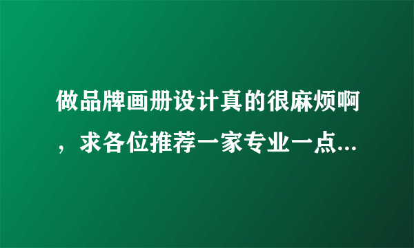 做品牌画册设计真的很麻烦啊，求各位推荐一家专业一点的公司，上海的。