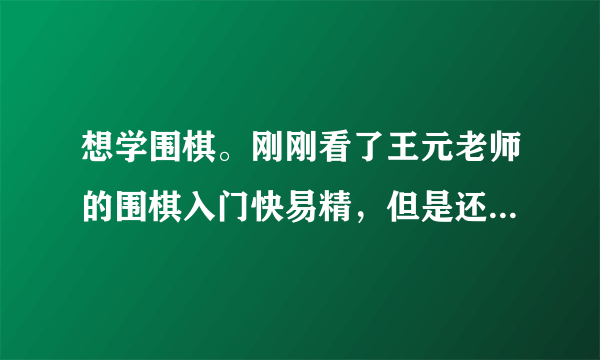 想学围棋。刚刚看了王元老师的围棋入门快易精，但是还不知道怎么上手。希望有高手能给我制定一些计划